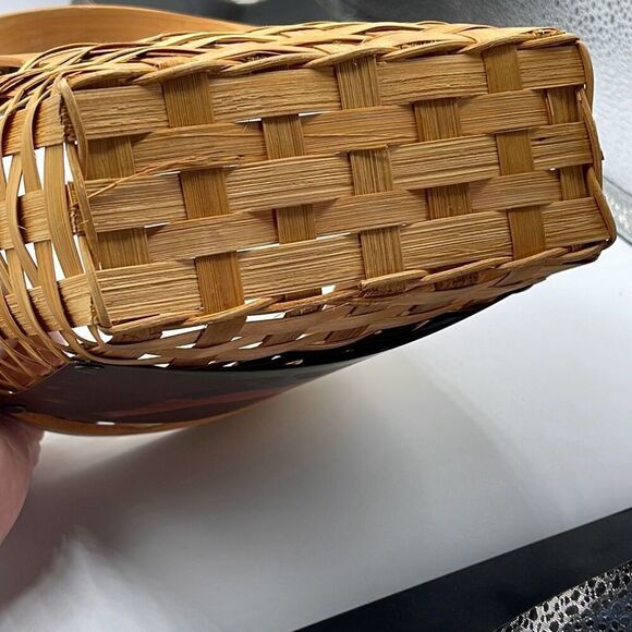 Vintage hand painted rooster basket wall pocket basket - Picture 7 of 11